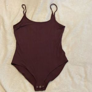 Plum colored American Eagle soft & sexy ribbed bodysuit, size L.